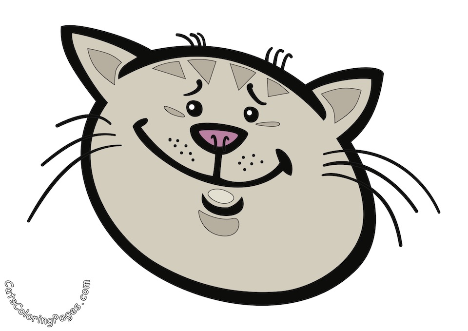 Embarrassed Cat Colored Coloring Page