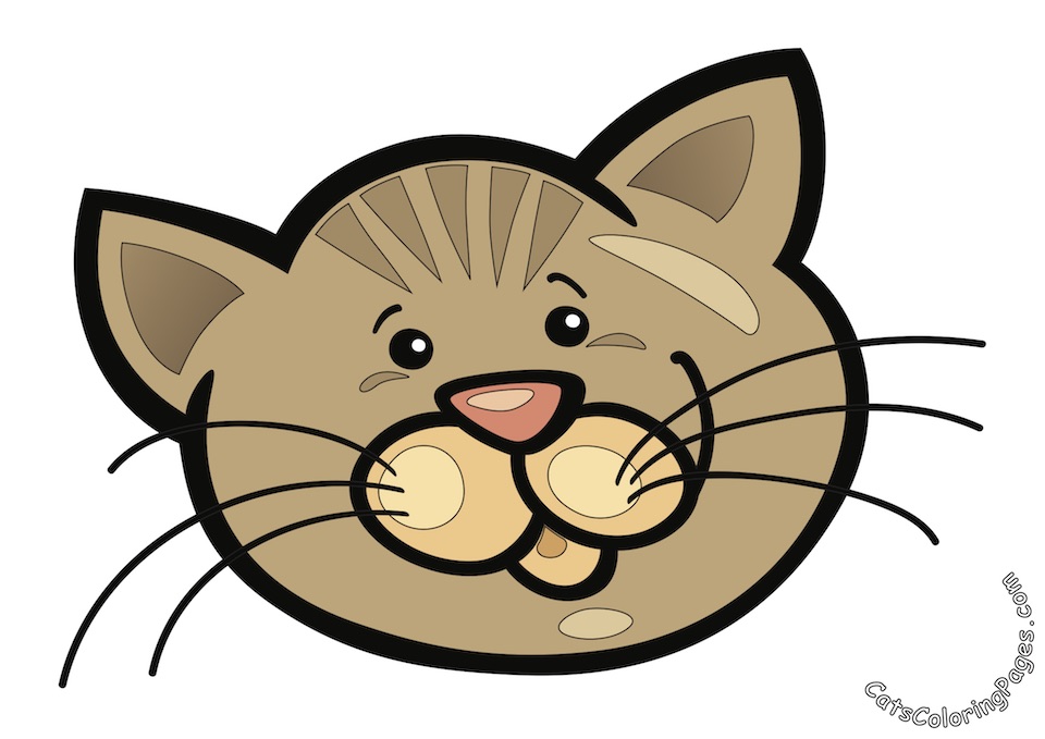 Small Eyed Cat Colored Coloring Page