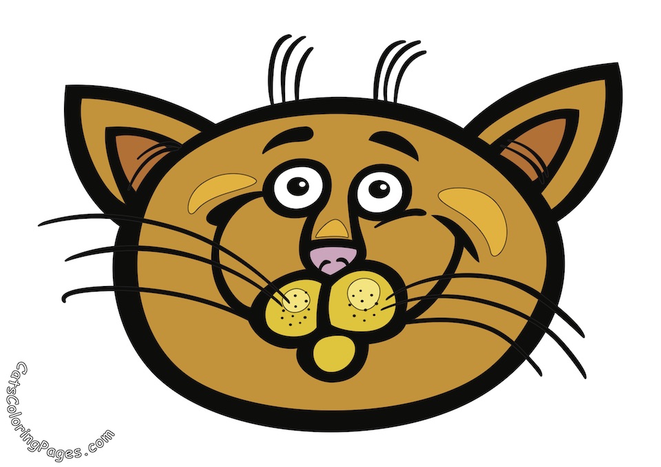 A Scared Cat Colored Coloring Page