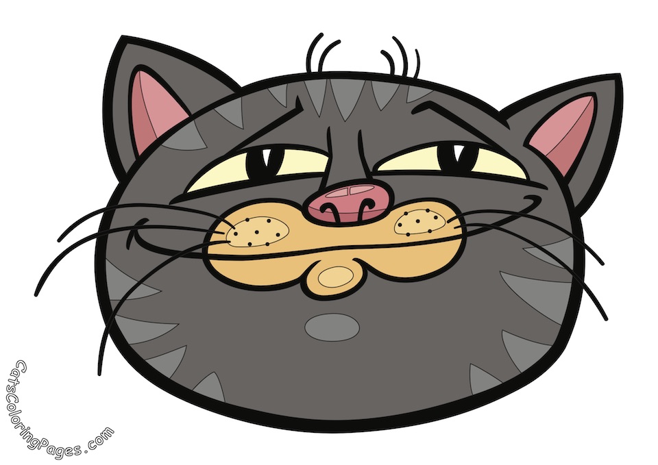 Picky Tomcat Colored Coloring Page
