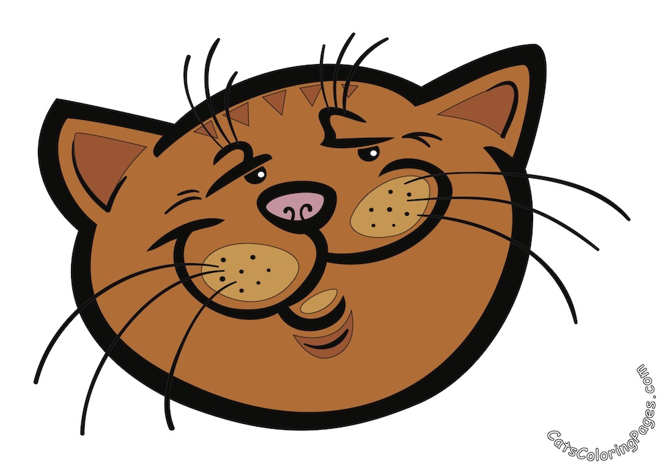 A Tired Tomcat Colored Coloring Page