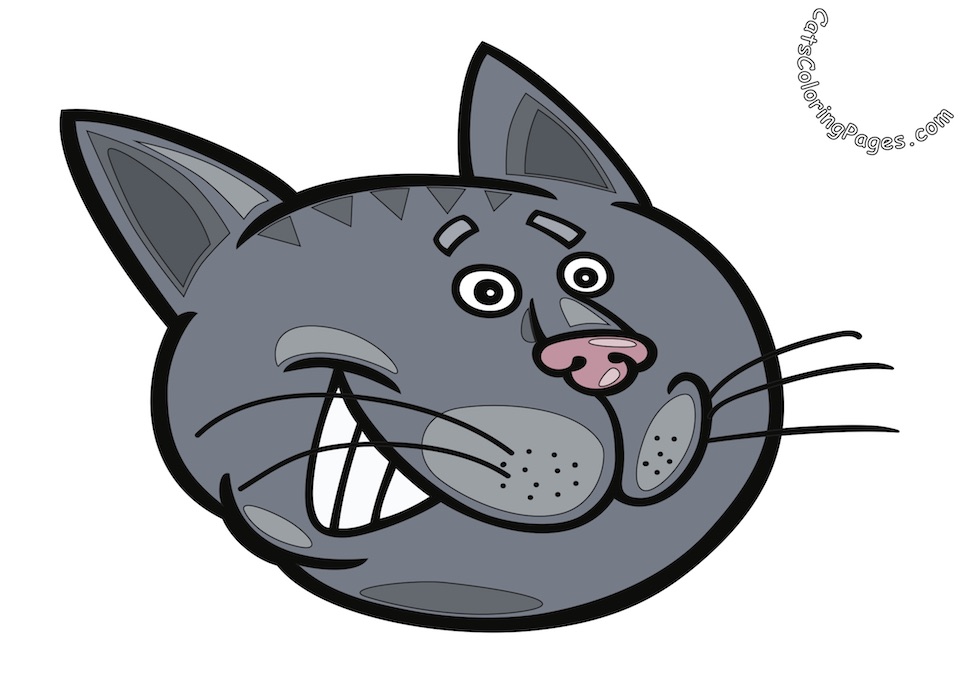 Smiling Tomcat Colored Coloring Page