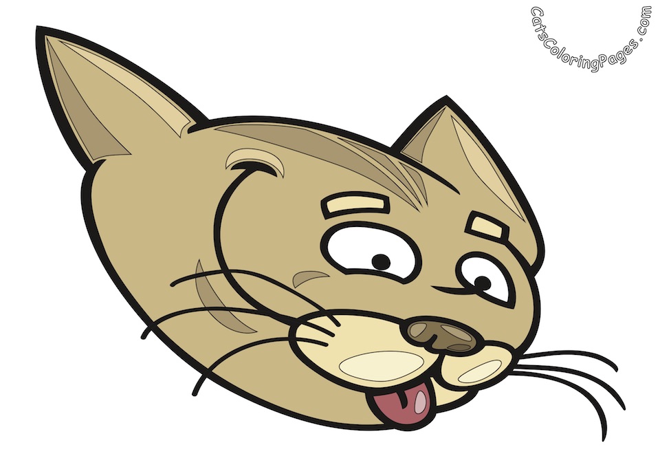 Tired Cat Colored Coloring Page