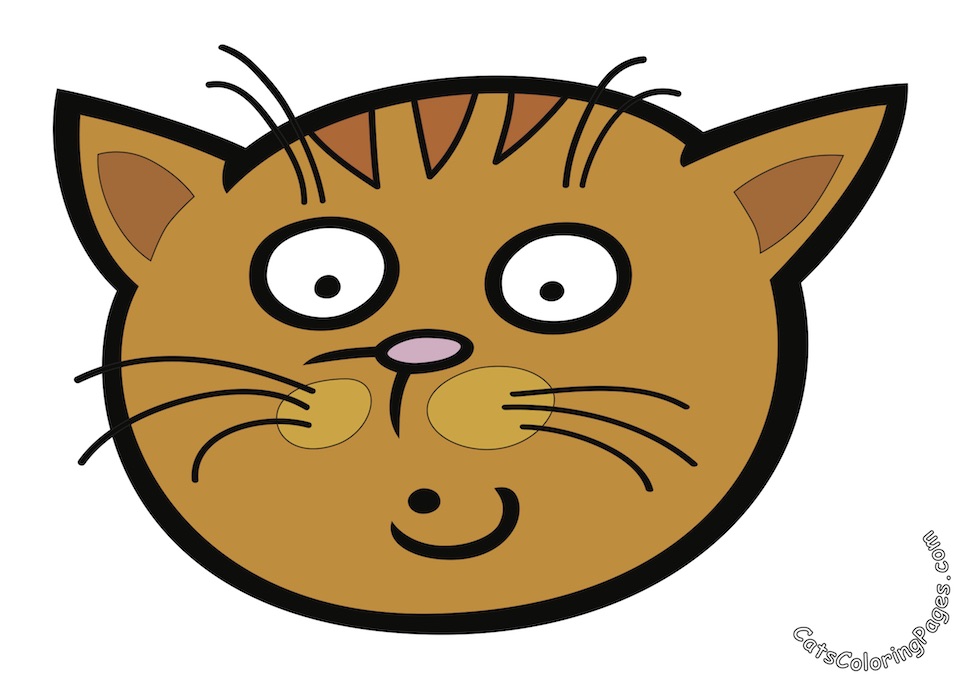 A Very Surprised Cat Colored Coloring Page