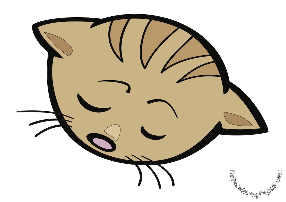 A Very Surprised Cat Colored Coloring Page