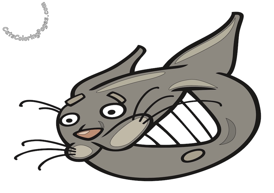 Tomcat Shaming Colored Coloring Page