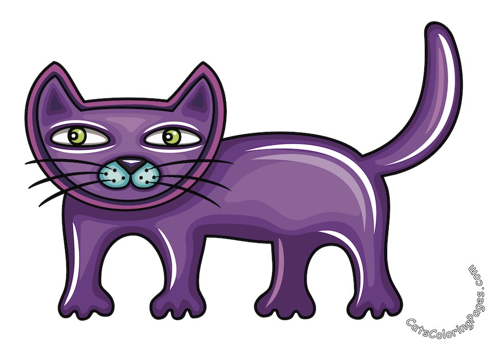 Cute Tomcat Colored Coloring Page