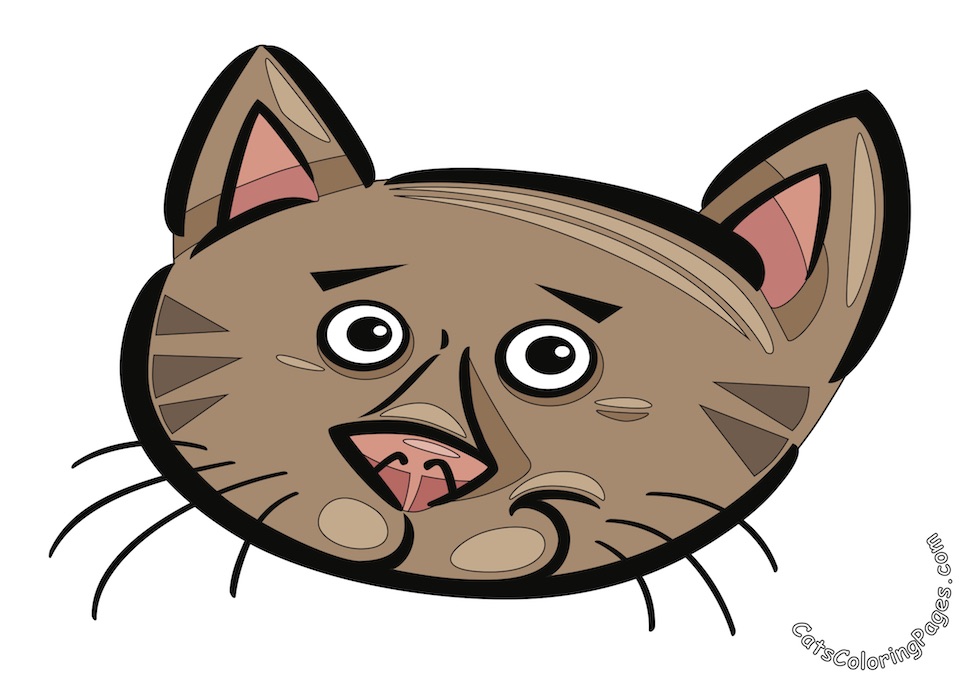 Guilty Cat Colored Coloring Page