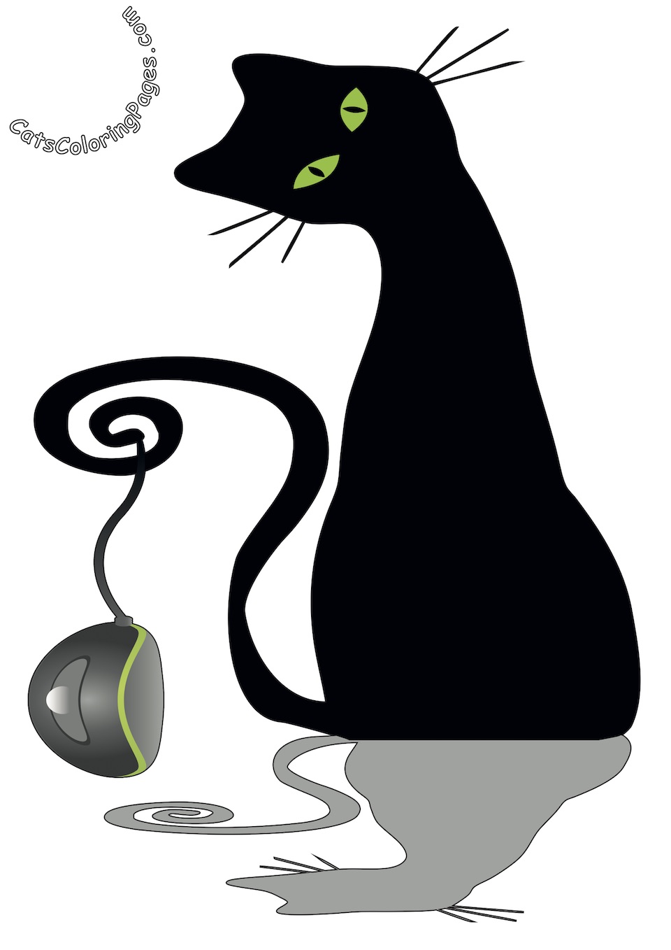 Cat and Mouse Colored Coloring Page