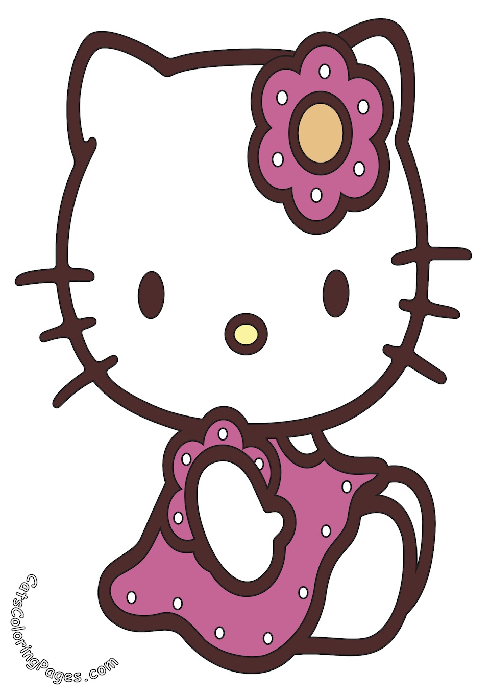 Sweet Kitten Colored Coloring Page