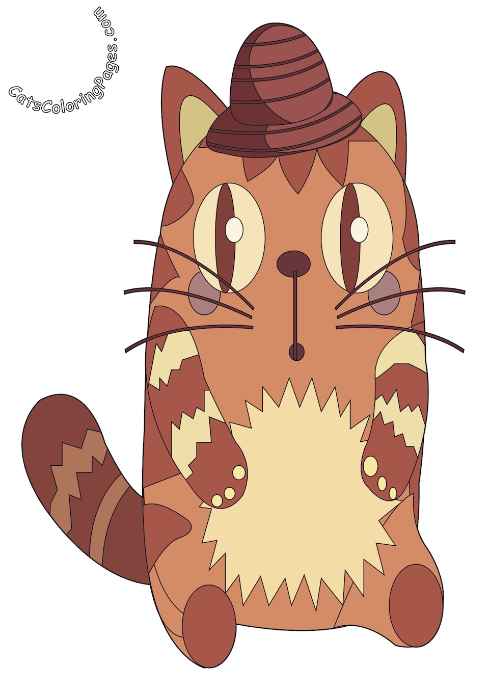 Very Surprised Cat Colored Coloring Page
