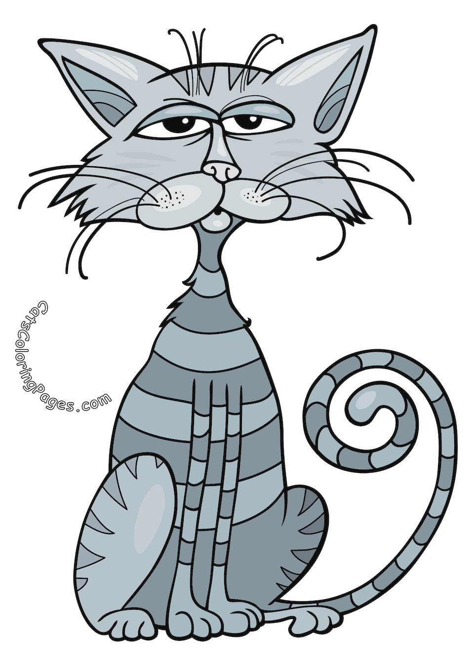 Blue Tomcat Colored Coloring Page