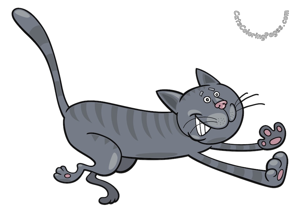 Running Tomcat Colored Coloring Page