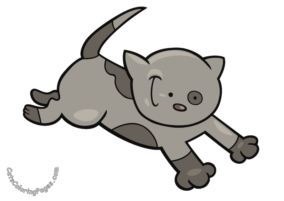 Playful Kitten Colored Coloring Page