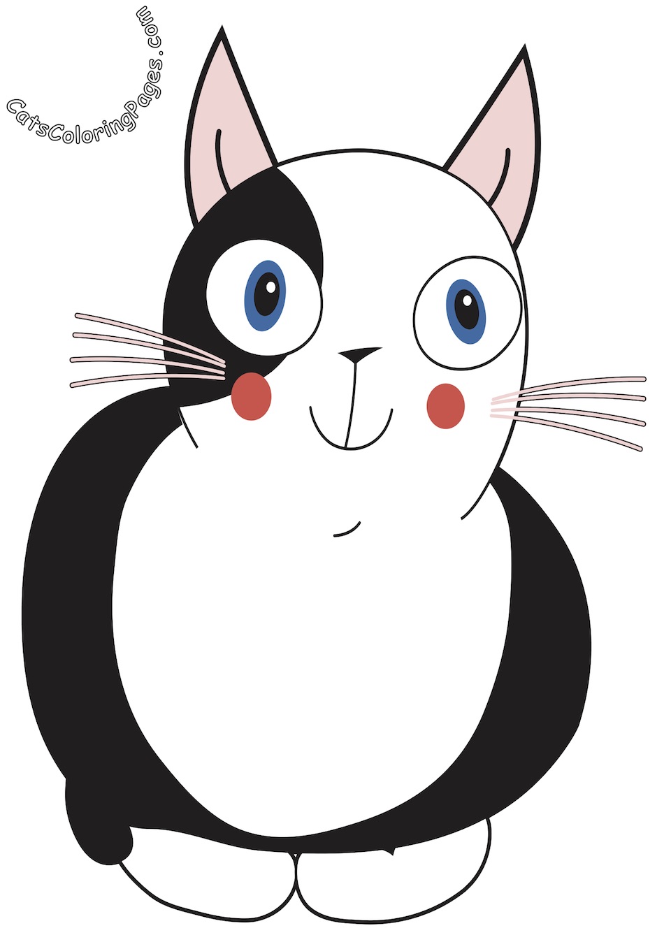 Curious Spotted Cat Colored Coloring Page