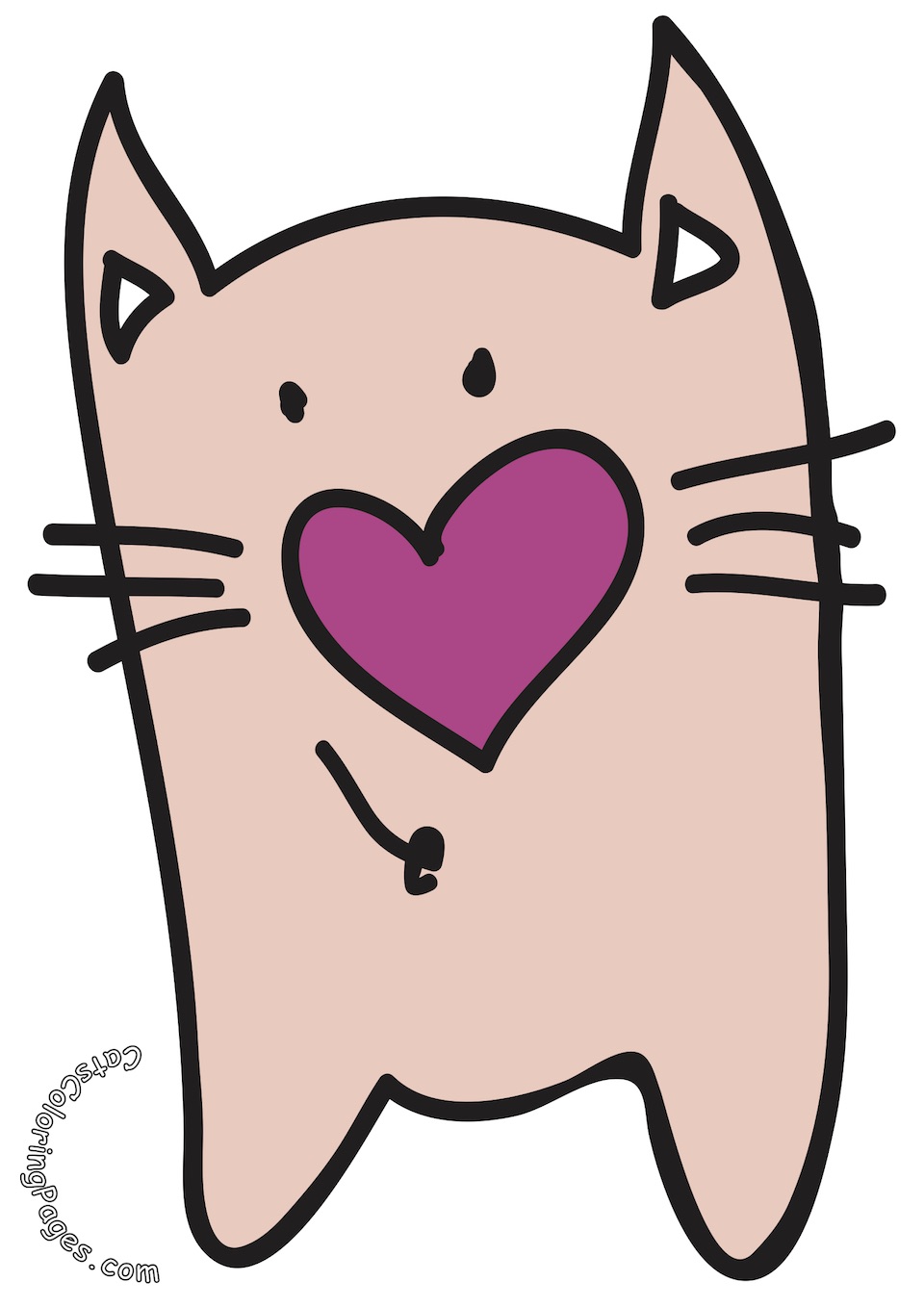 Old Tomcat in Love Colored Coloring Page