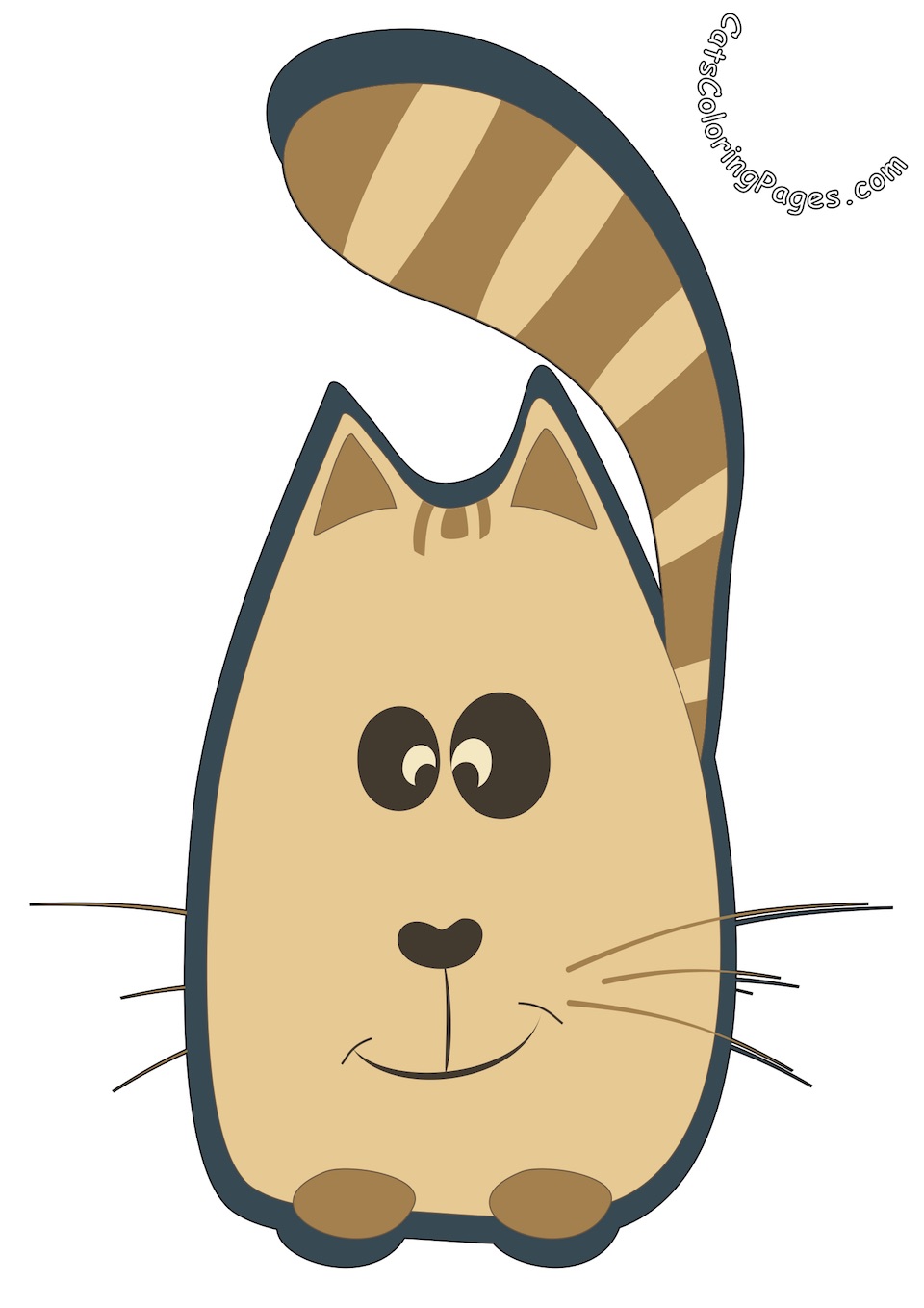 Wise Cat Colored Coloring Page