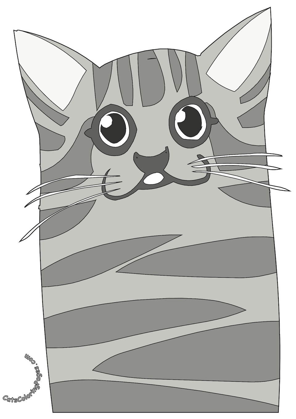 Old Spotted Cat Colored Coloring Page
