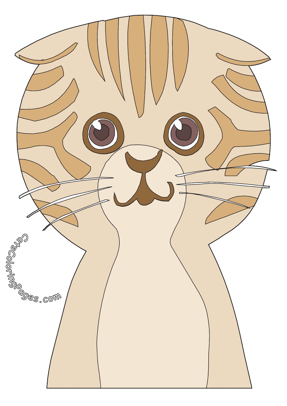 Big Headed Tomcat Colored Coloring Page