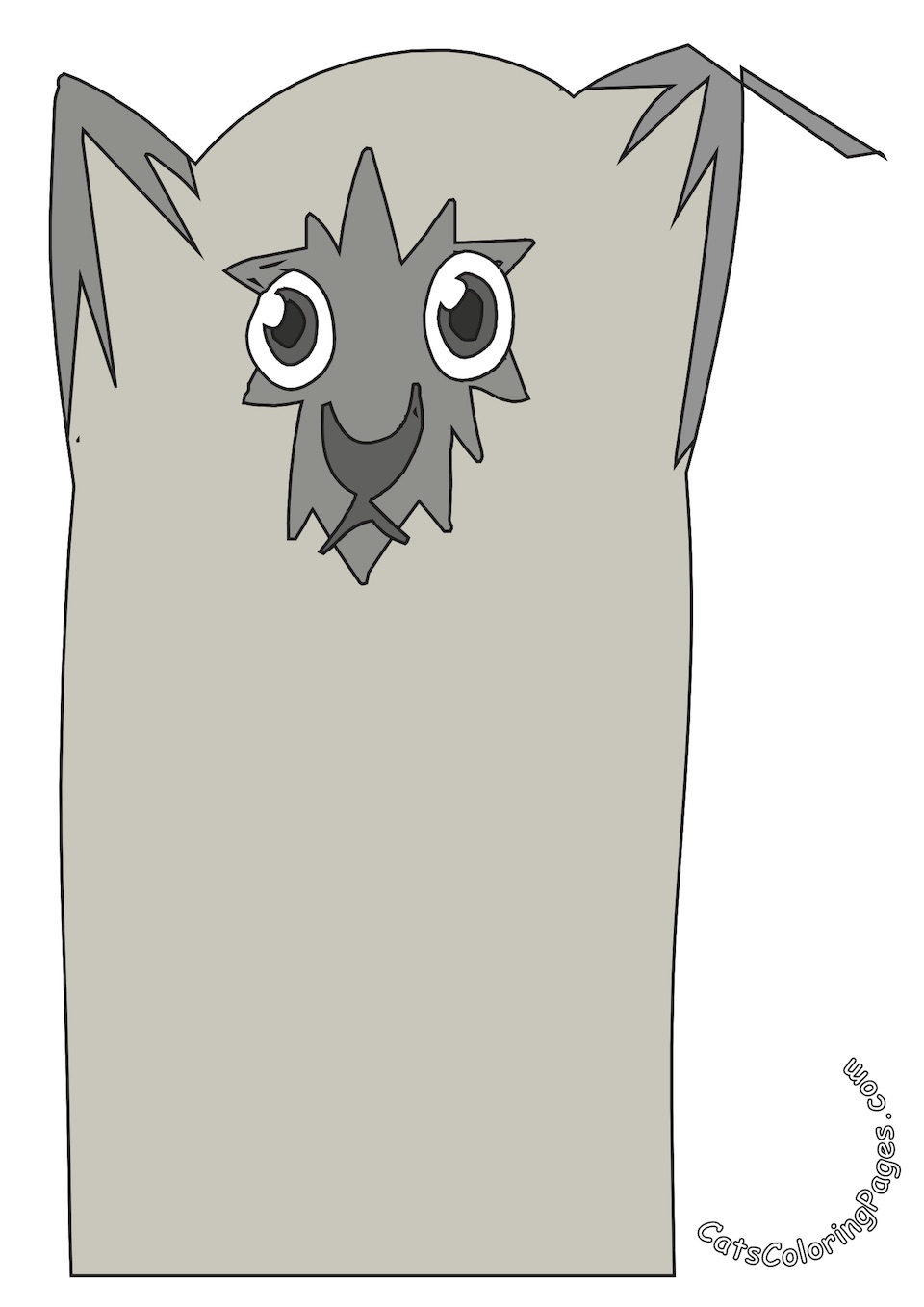 Sad Tomcat Colored Coloring Page