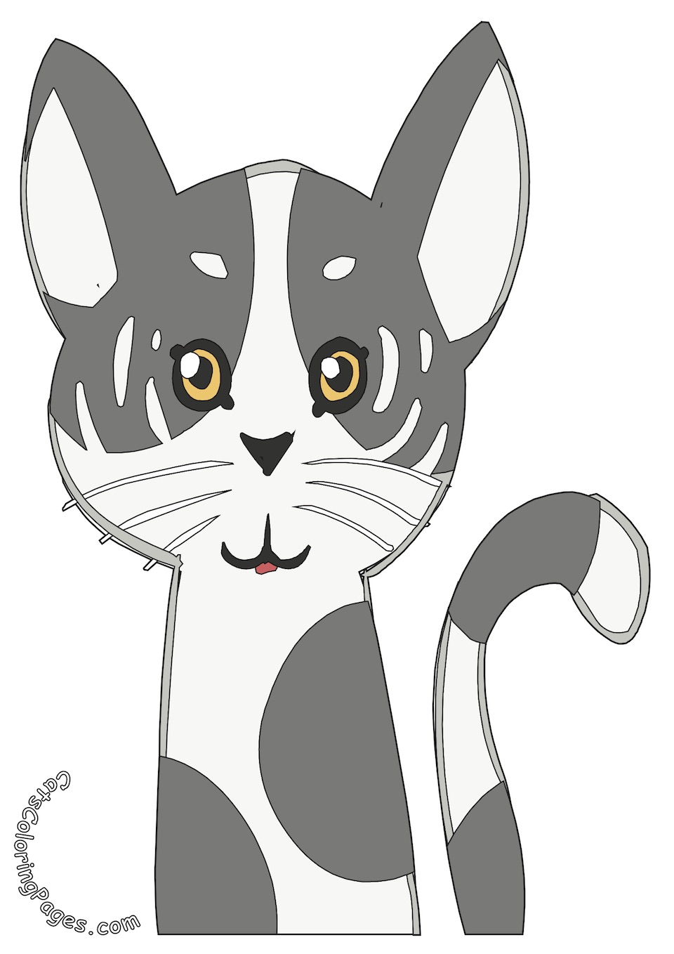 Spotted Kitten Colored Coloring Page