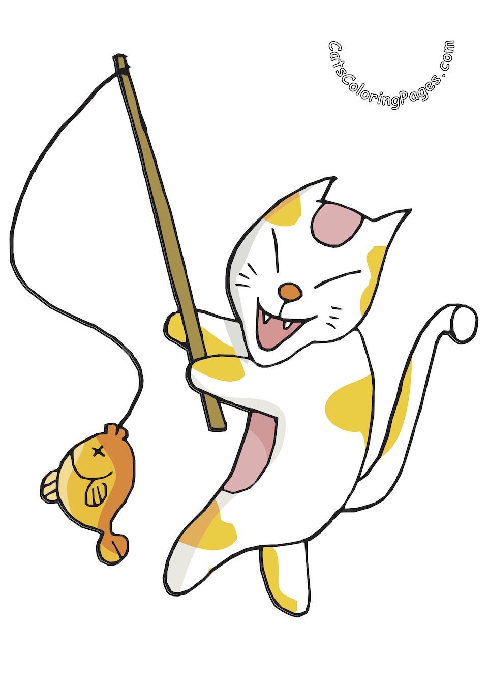 Japanese Fishing Cat Colored Coloring Page