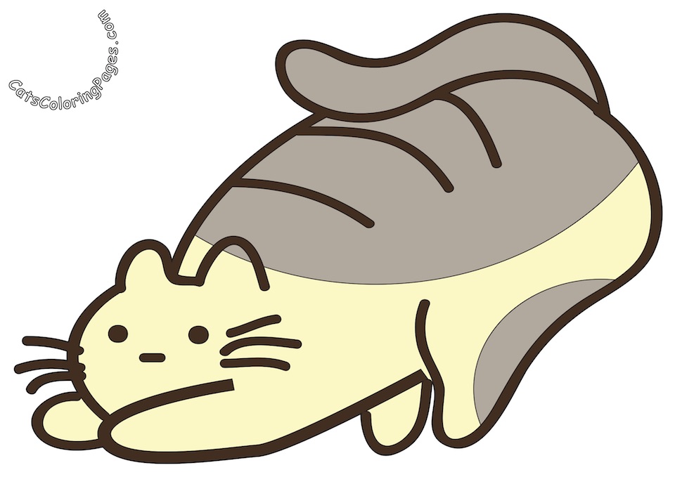 Playful Nice Kitten Colored Coloring Page
