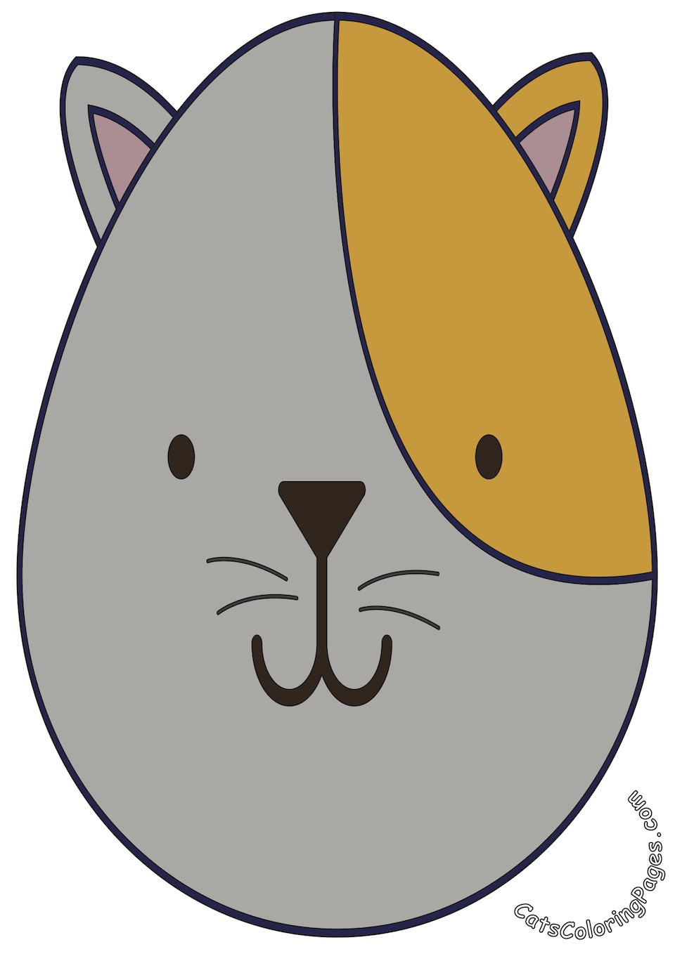 A Cute Tomcat Colored Coloring Page