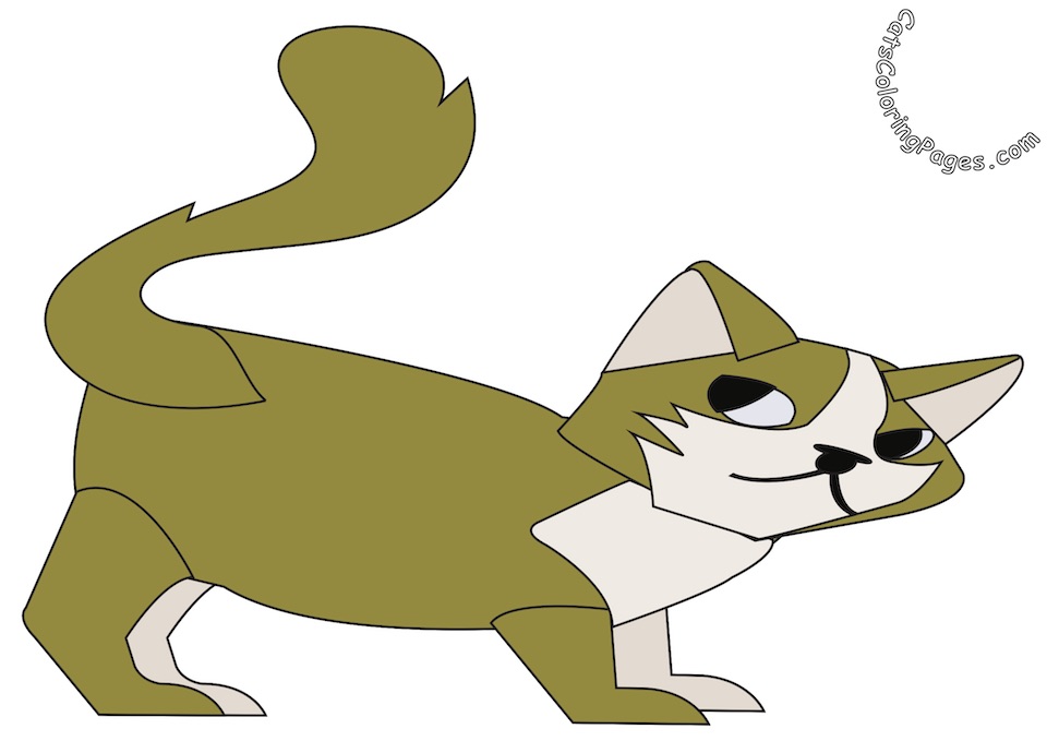 Tomcat Searching Colored Coloring Page